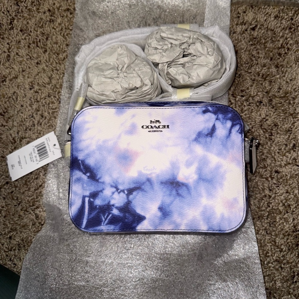 Coach Pink, Purple and White Tiedie Crossbody Bag and wristlet